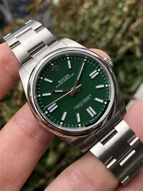 light green face rolex|Rolex op 41 green dial.